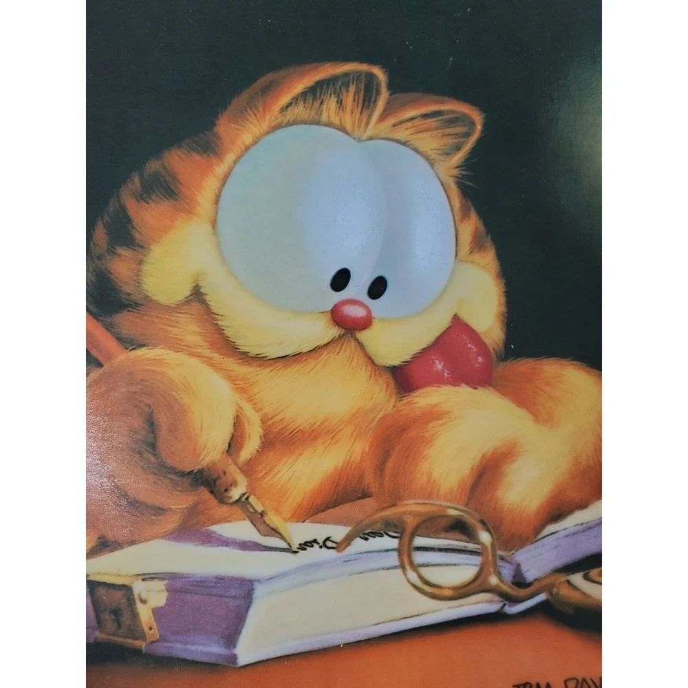 Garfield Cat Jim Davis Dear Diary Danbury Mint Plate The Charming Cat-1990